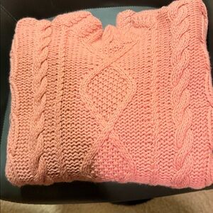 Hillary Rhode Cashmere Peach Sweater Sz M W/Peach Sparkle Beads Attached Sweet!